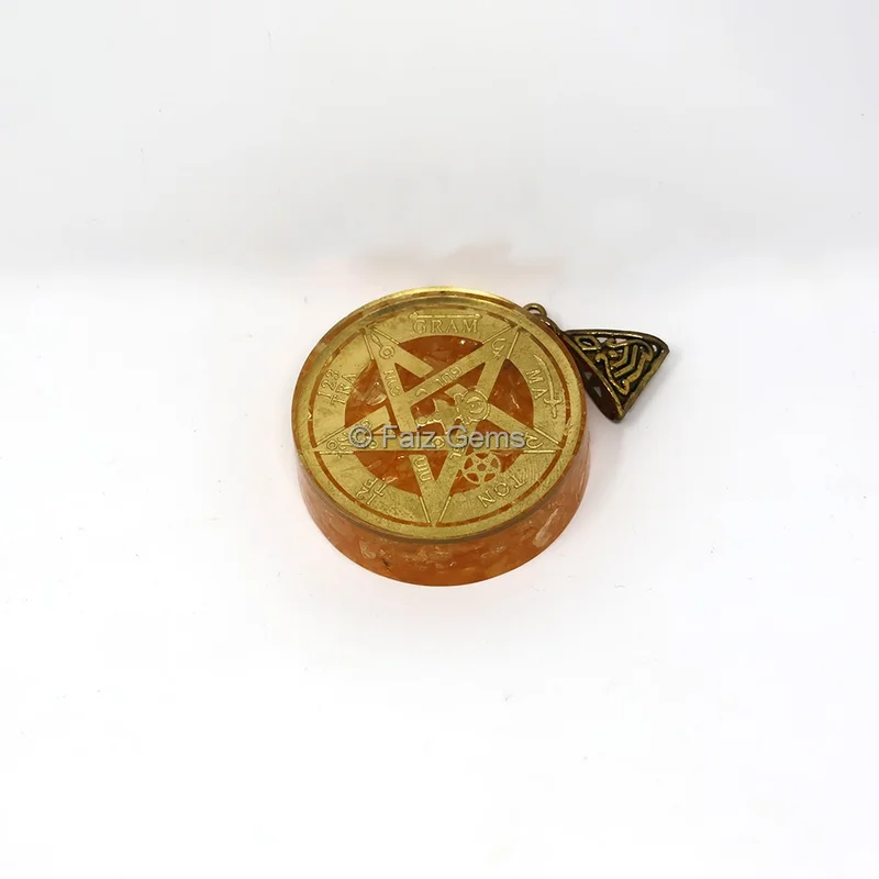 Carnelian with Pentagram Orgone Pendant