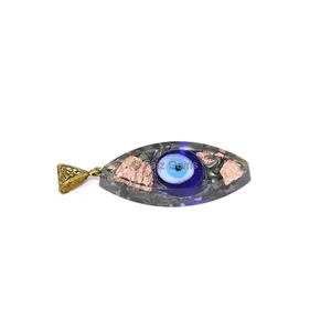 Pyrite with Evil Eye Marquise Shaped Orgone Pendant