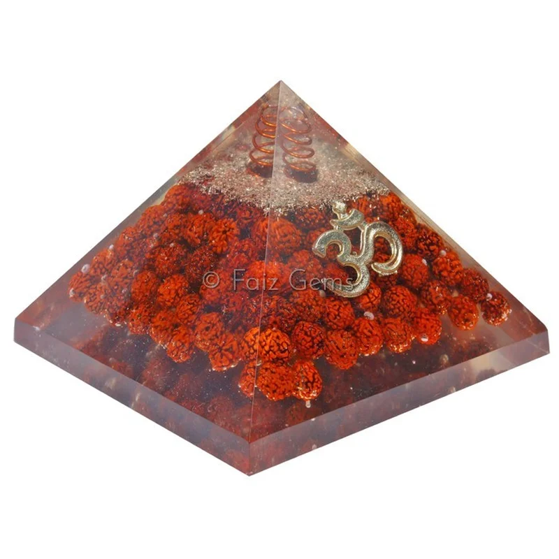 Rudraksha With Om Symbol Orgonite Pyramid
