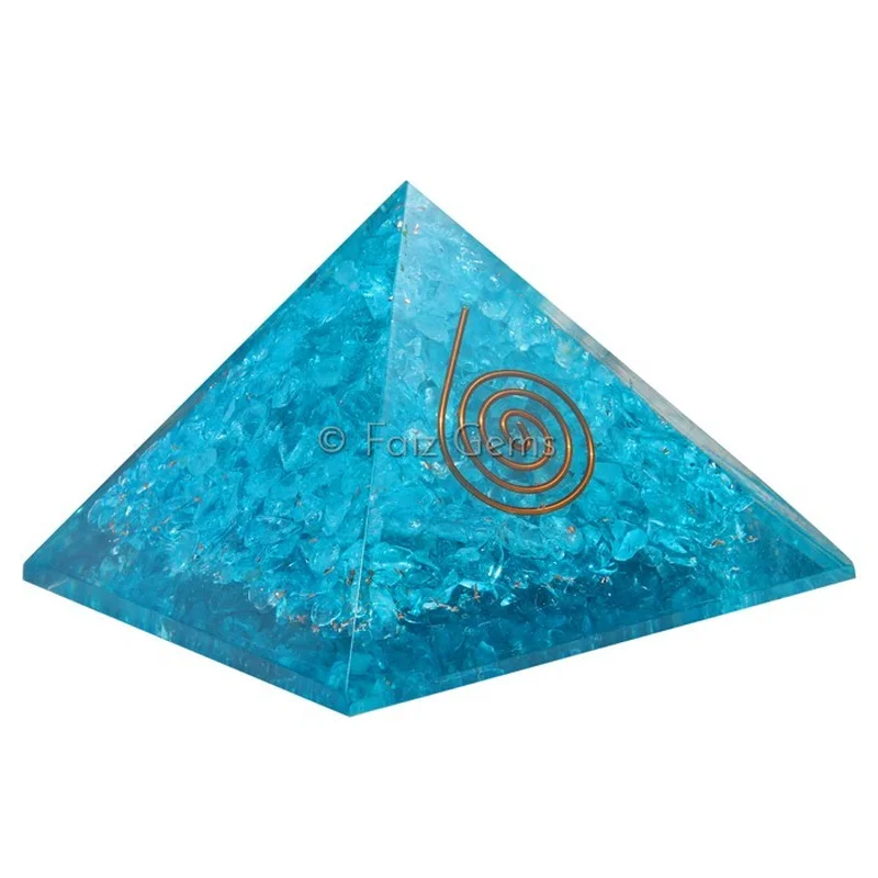Aquamarine  Orgonite Pyramid