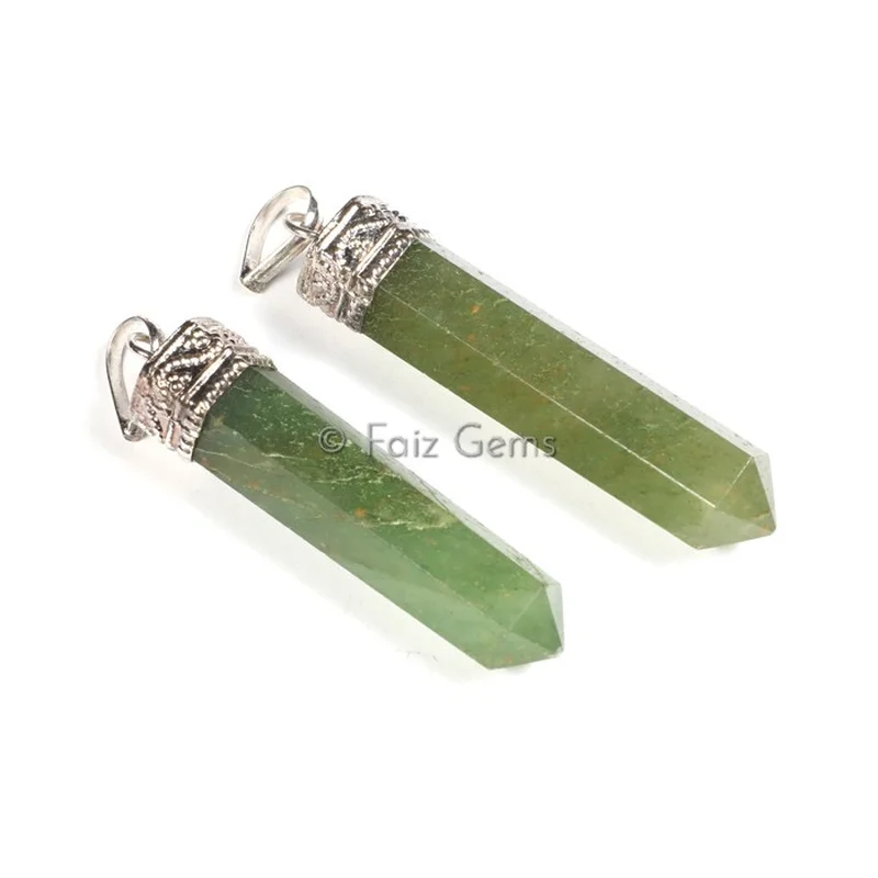 Green Aventurine Pencil Cap Pendants