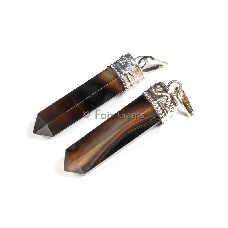 Multi Fluorite Pencil Cap Pendants