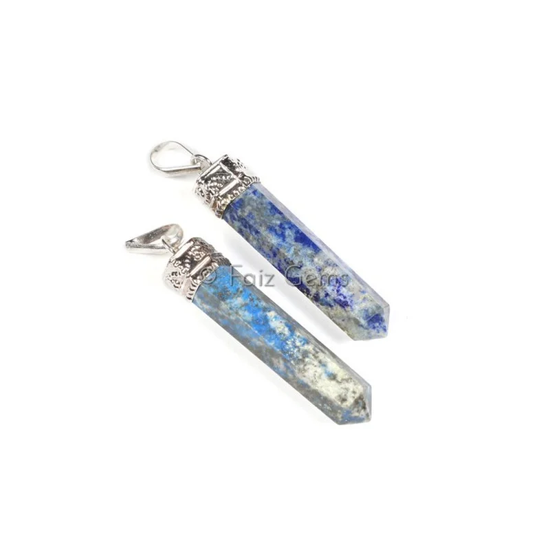 Lapis Lazuli Cap Pencil Pendants