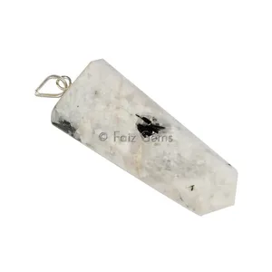 Colgantes de lápiz plano de piedra lunar arcoíris