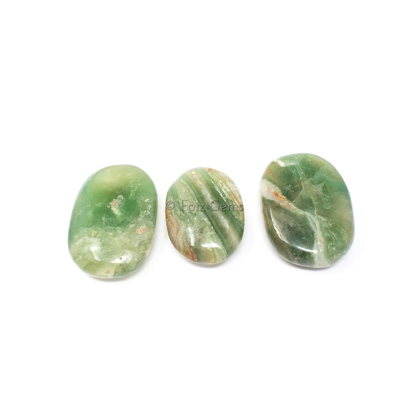 Green Fluorite Palm Stones