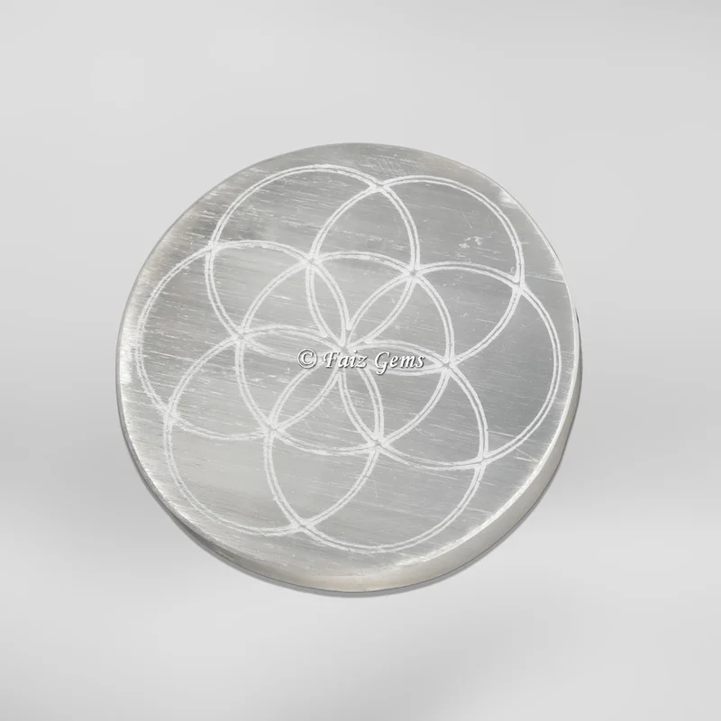 Seed of Life Selenite Charging Circle