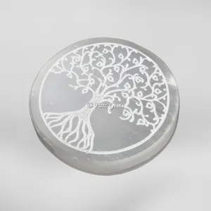 Hand Made Tree Of Life Selenite Charging Cercle