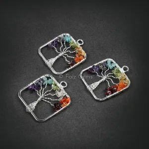 Square Shape Tree of Life Pendants