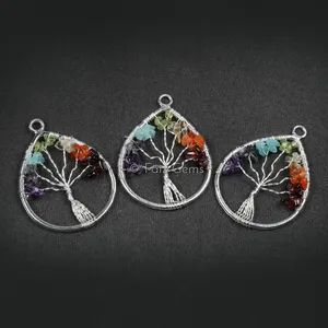 Tear Drop Shape Tree of Life Pendants