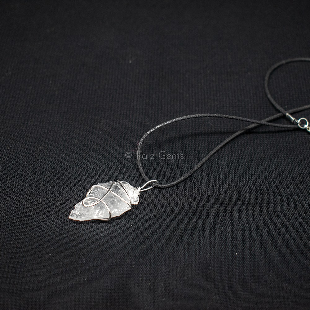 Crystal Quartz Arrowheads Wire Wraped Pendants