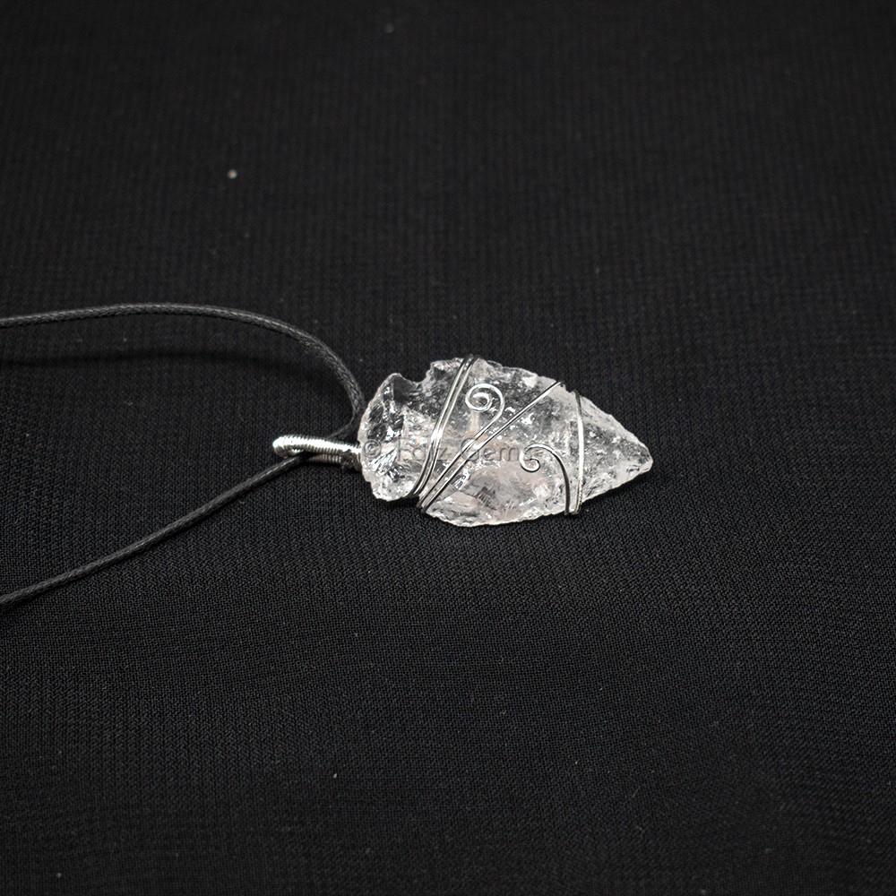 Crystal Quartz Arrowheads Wire Wraped Pendants