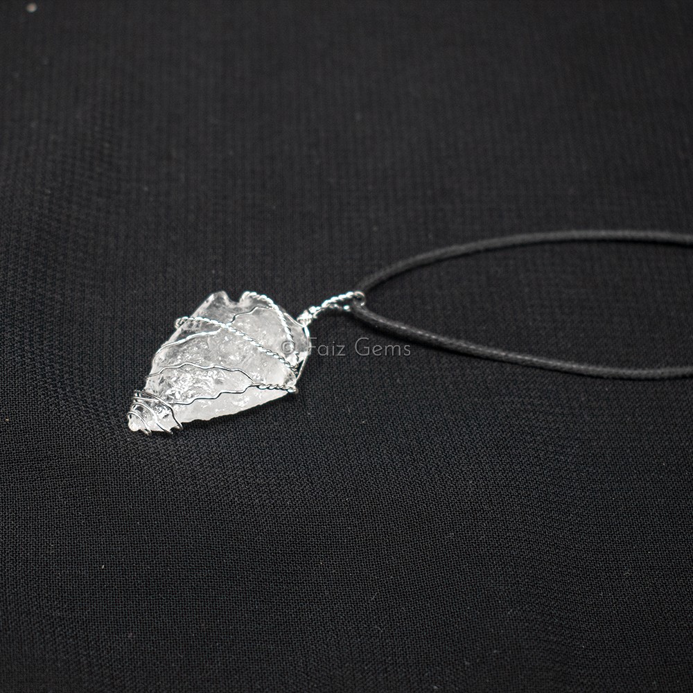 Crystal Quartz Arrowheads Wire Wraped Pendants