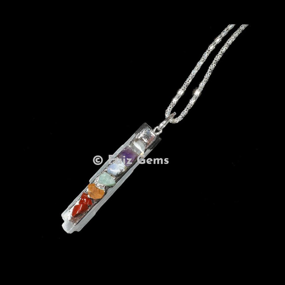 Selenite Chakra Healing Pendants