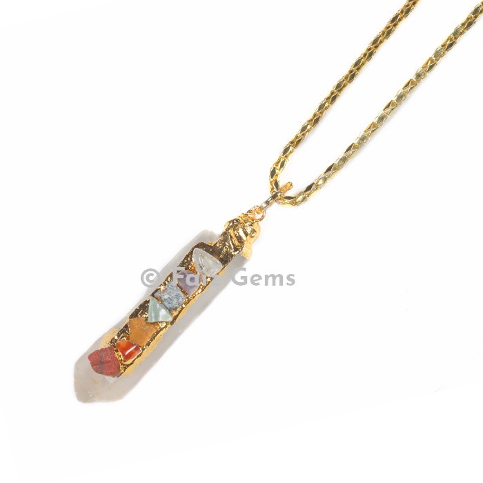Crystal Quartz Chakra Natural Point Pendants