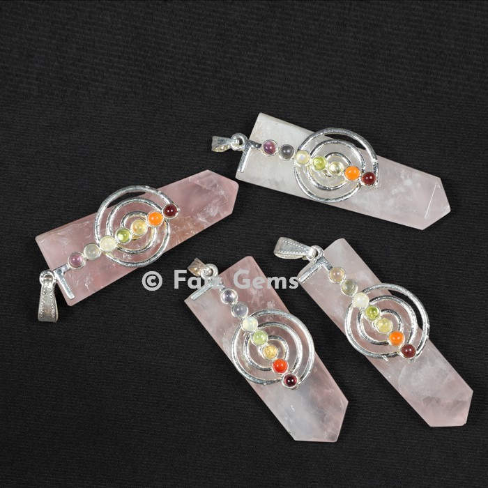 Rose Quartz Choko Reiki Chakra Pendants