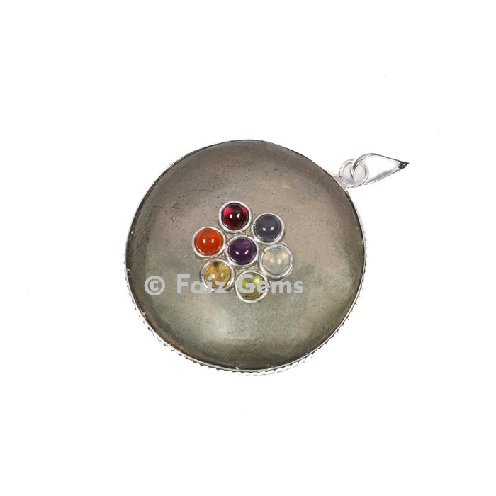 Pyrite Chakra Disc Pendants