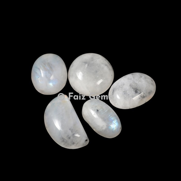 White Rainbow Moonstone Cabochons