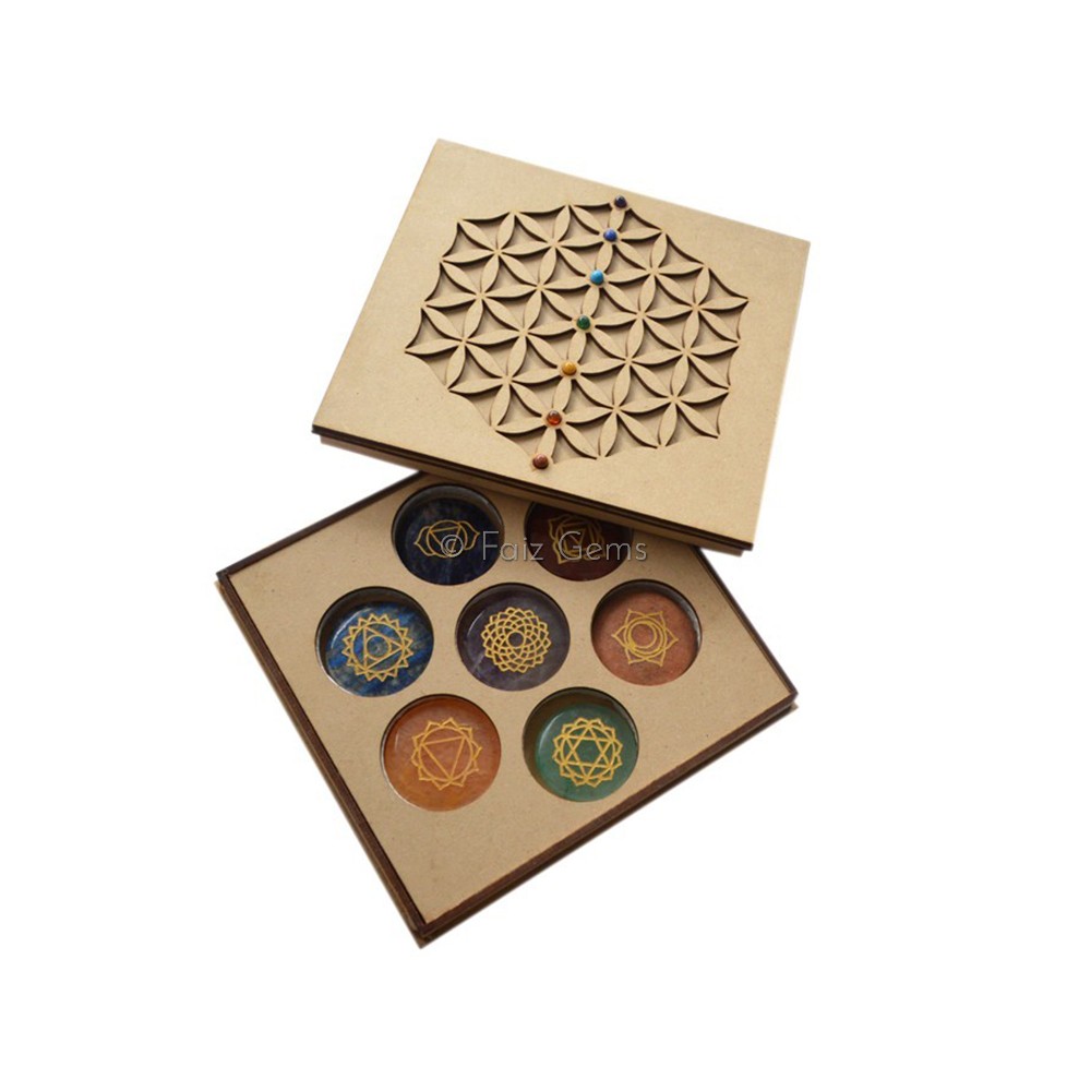 Seven Chakra Gift Box With Flower Of Life(Opened)