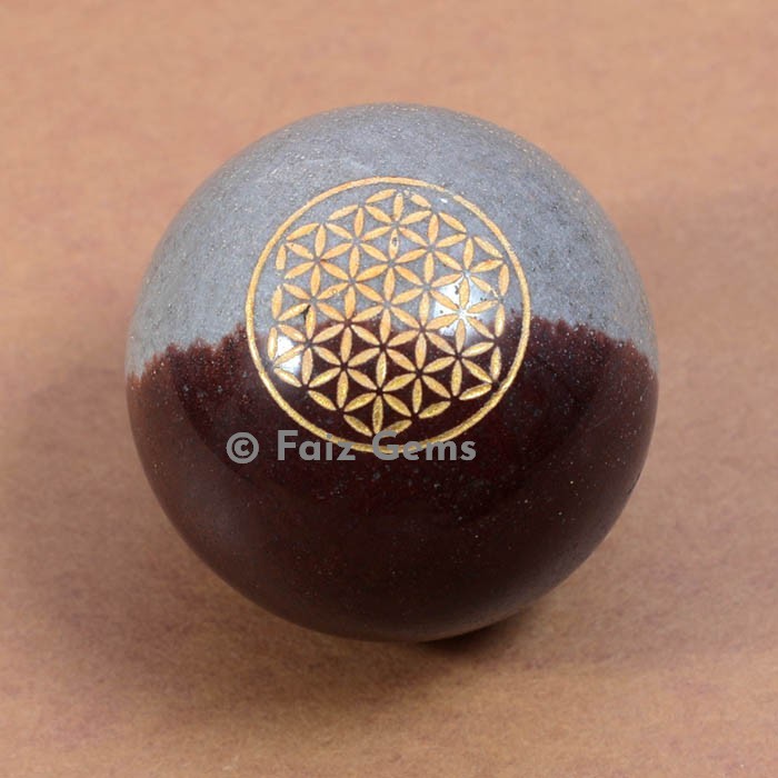 Narmada Stone Flower of Life Spheres