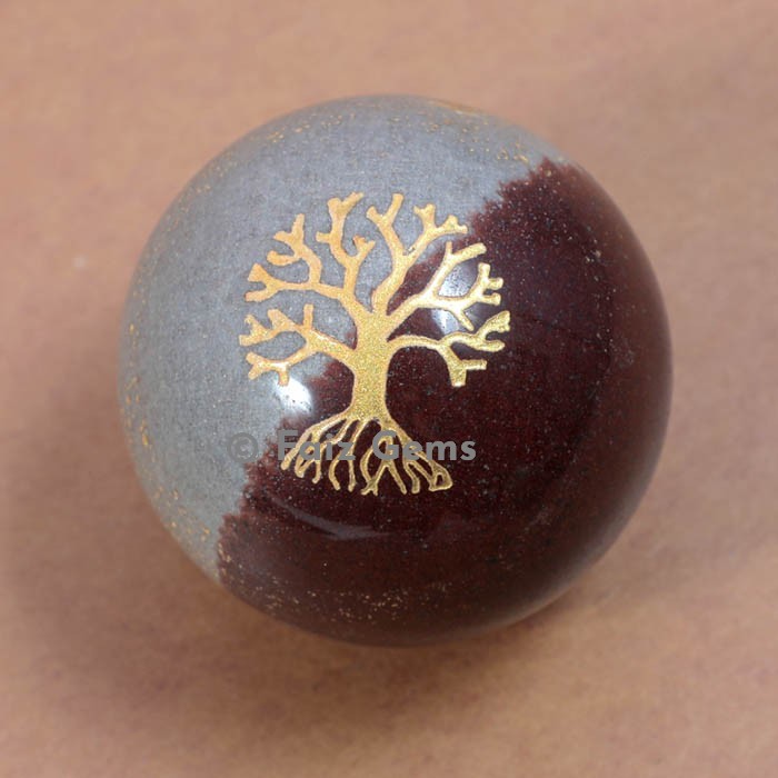 Narmada Stone Tree of Life Spheres