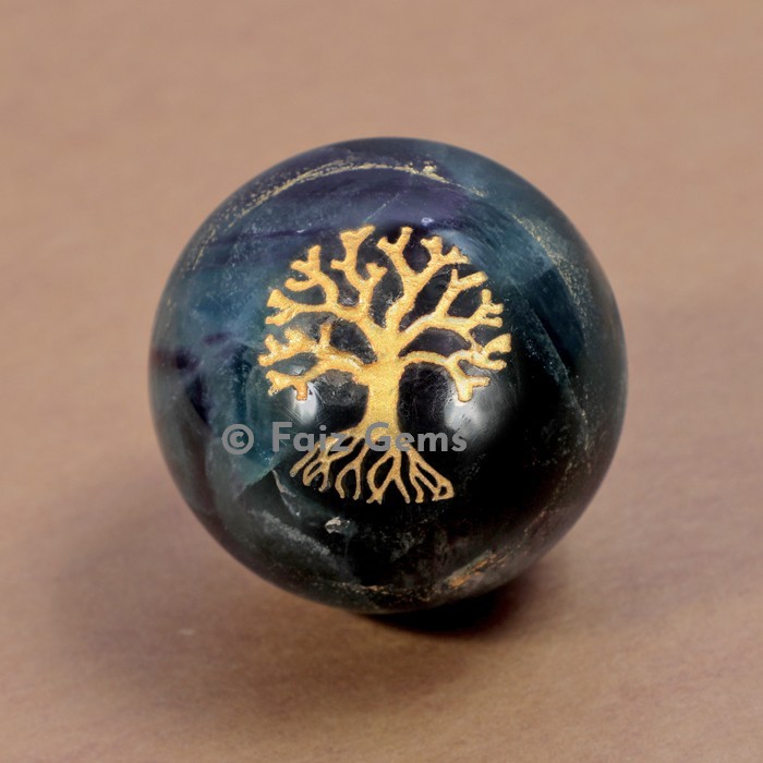 Fluorite Tree of Life Spheres