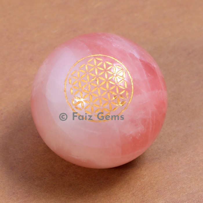 Rose Quartz Flower of Life Spheres