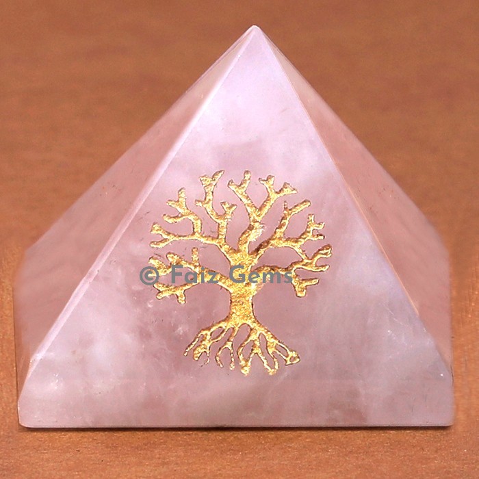 Rose Quartz Tree of Life Pyramids
