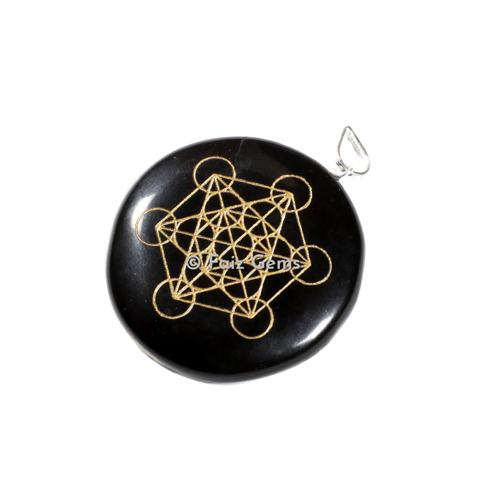 Metatrons Cube Symbol Engraved Pendant