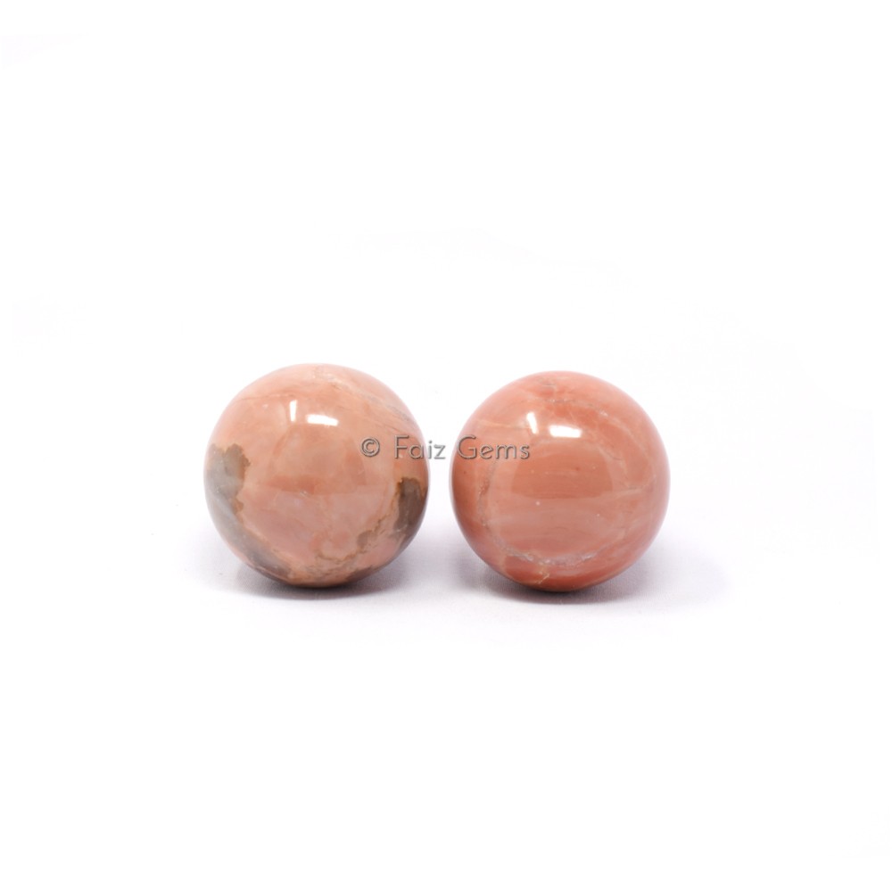 Peach Moonstone Spheres