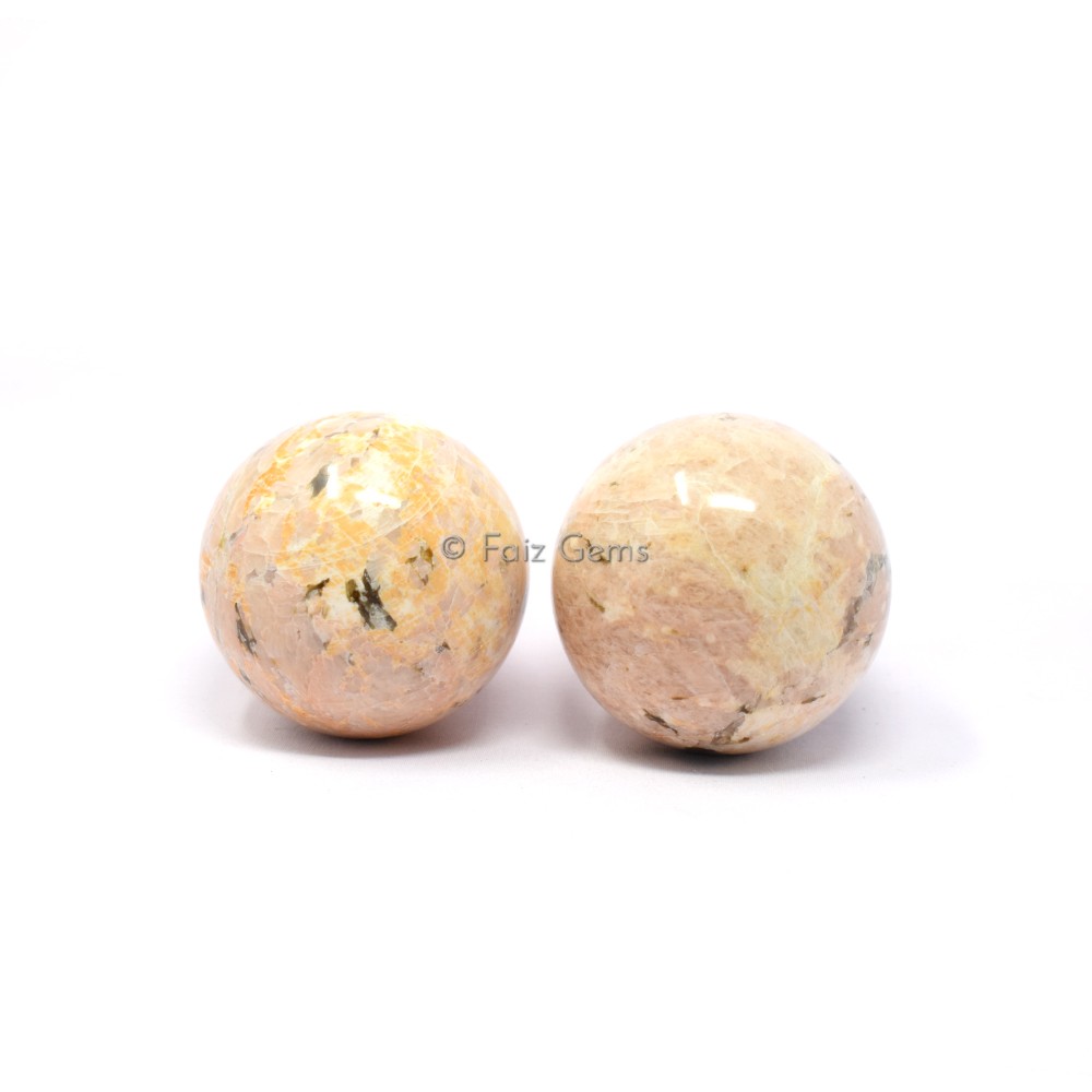 Cream Moonstone Spheres