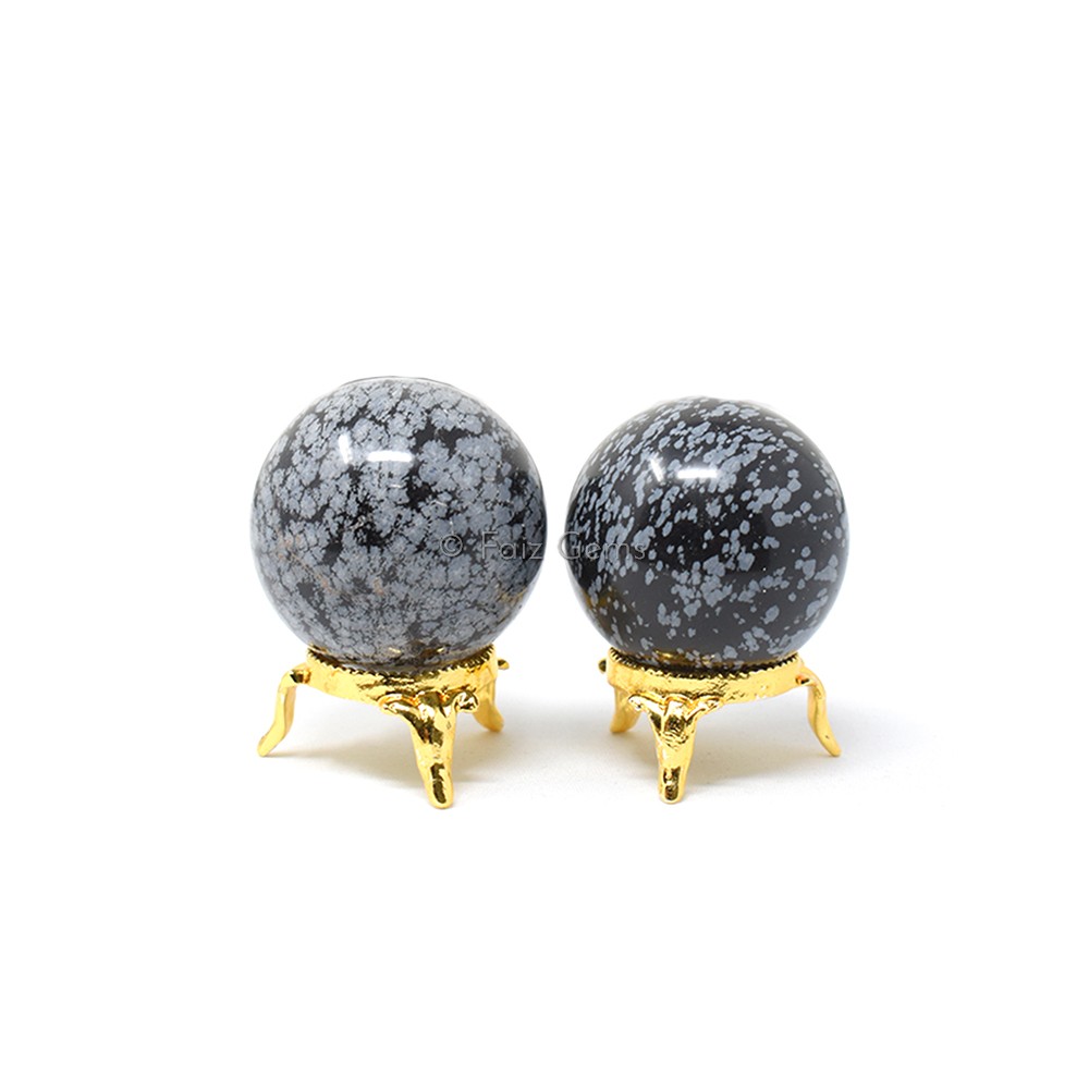 Snowflake Obsidian Spheres