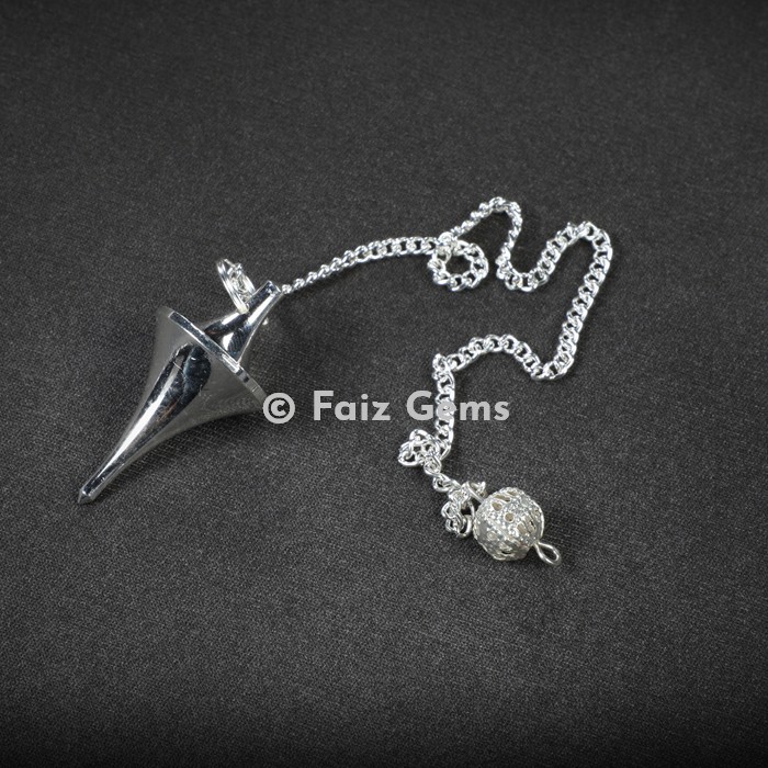 Pointed Cone Silver Metal Metal Pendulum