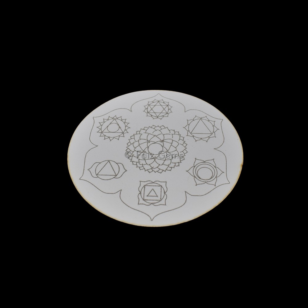Seven Chakra Symbols White Coaster