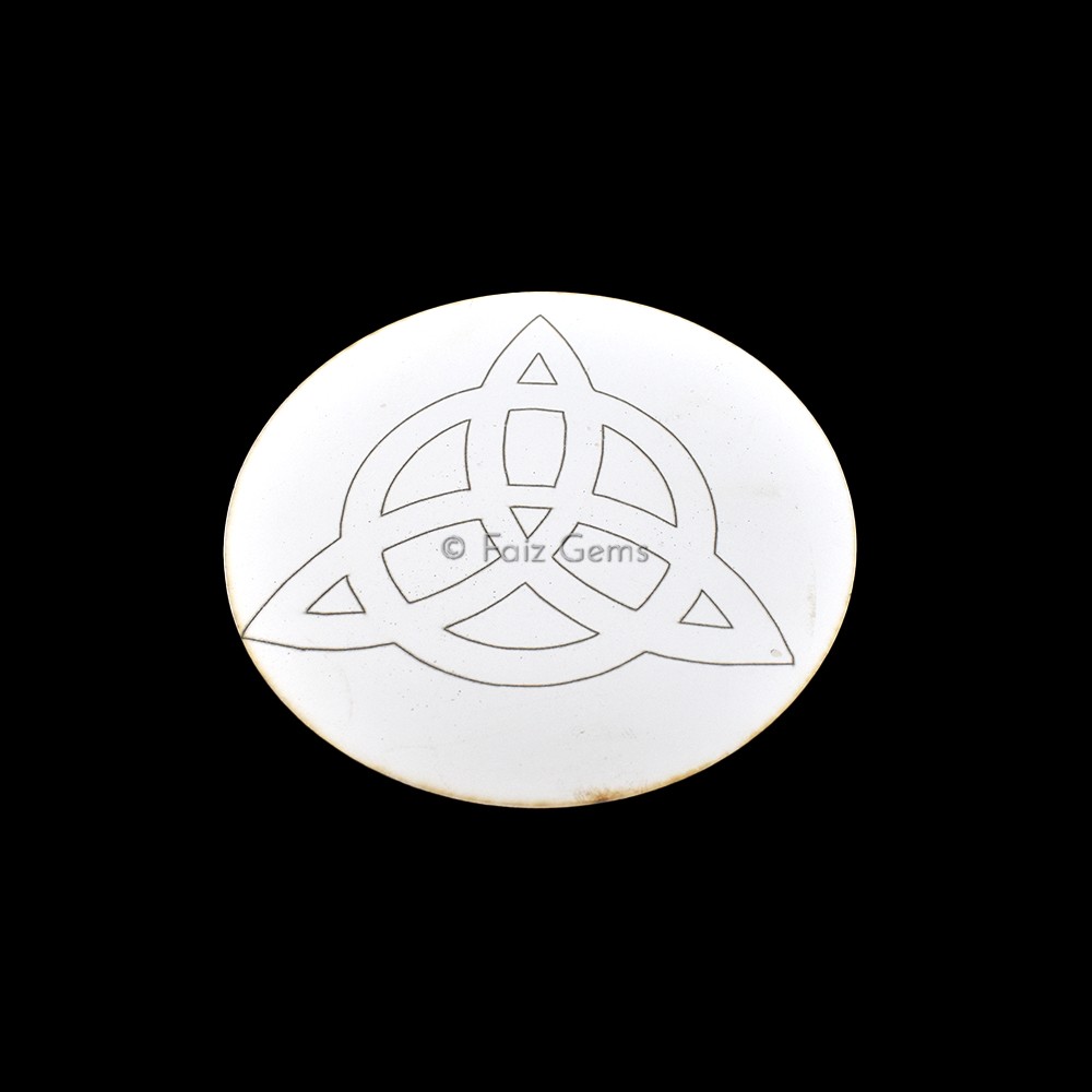 Caltic Engraved Wooden White Coaster