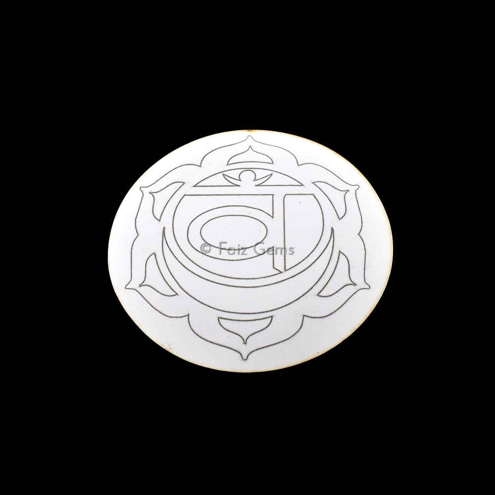 Sacral Chakra Wooden White Coaster