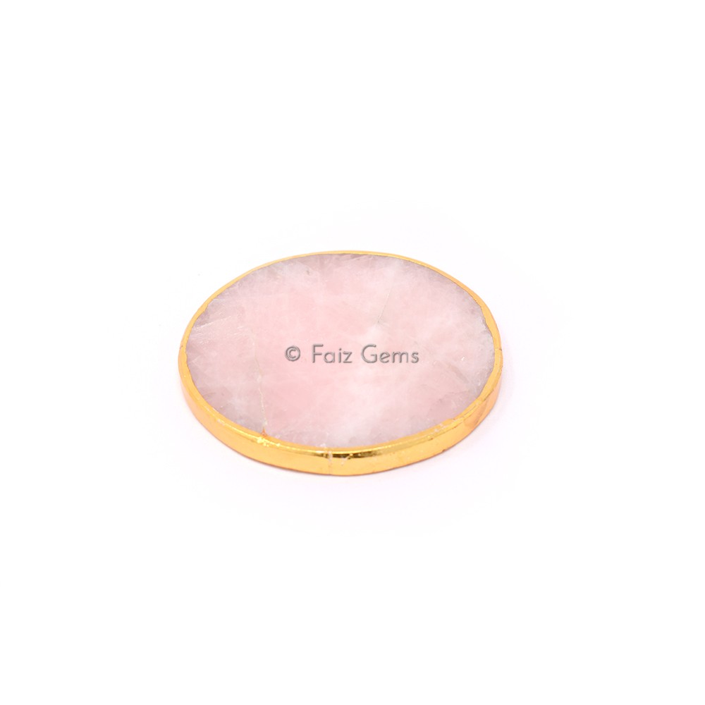 Rose Quartz Electroplated Coaster