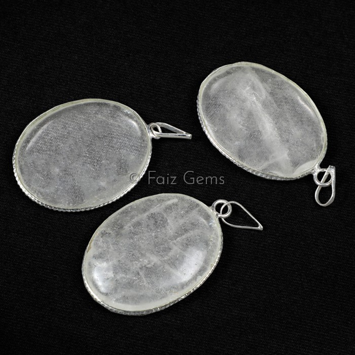 Crystal Quartz Oval Pendants