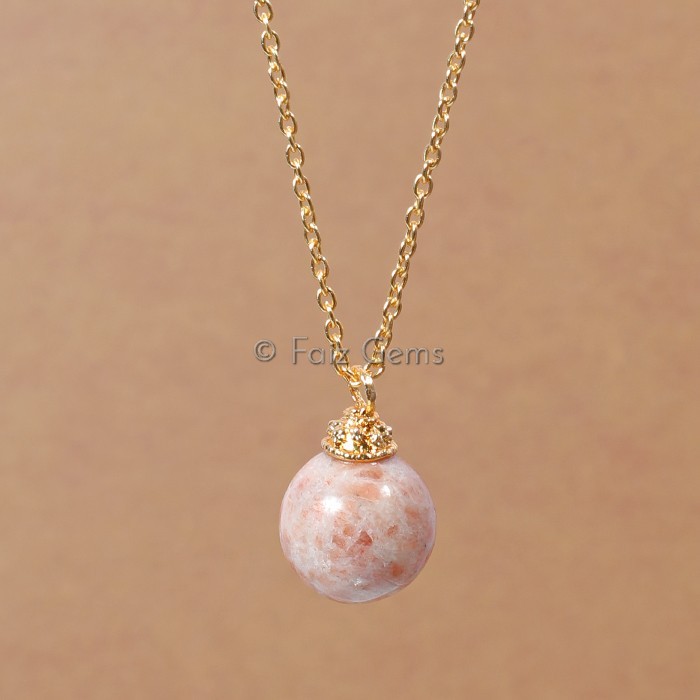 Sunstone Ball Pendants