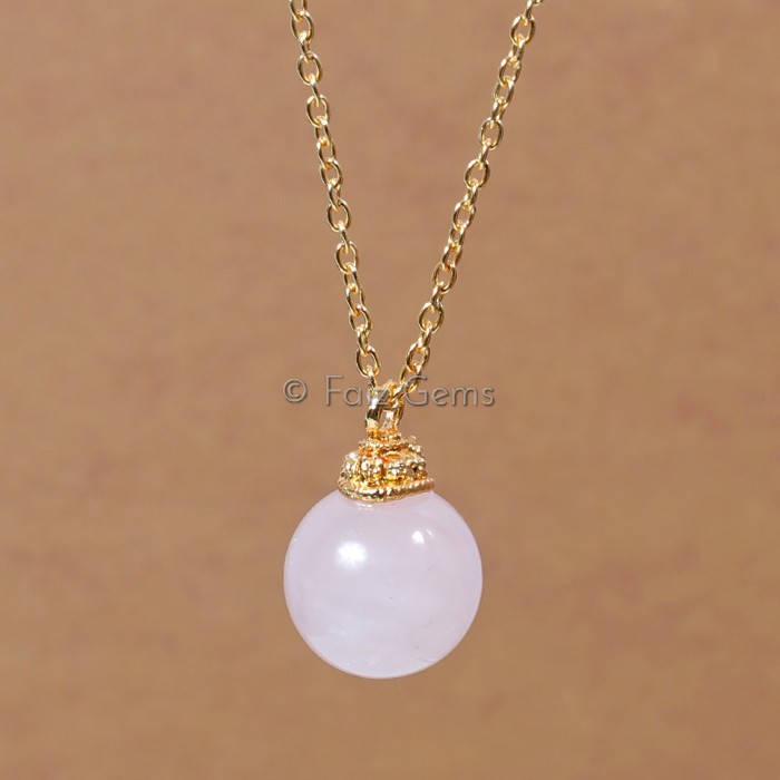 Rose Quartz Ball Pendants