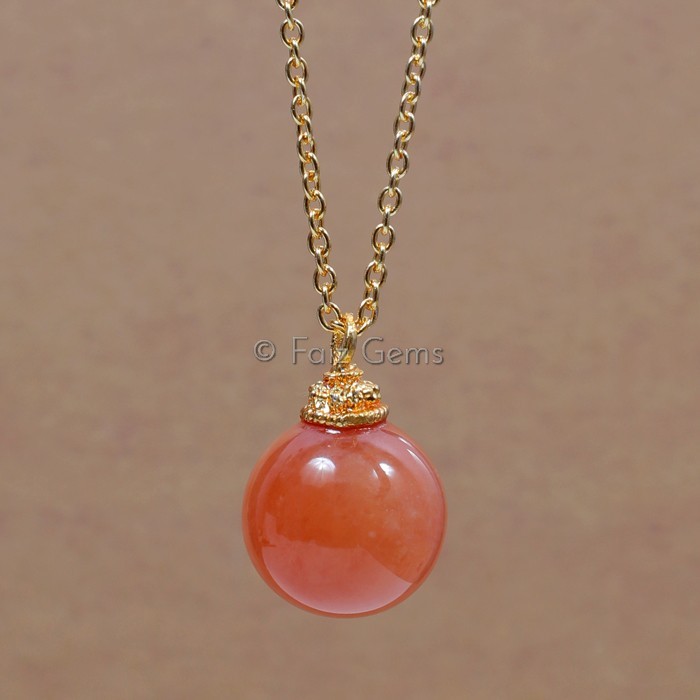 Peach Aventurine Ball Pendant