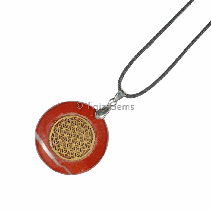 Red Jasper Flower Of Life Pendants
