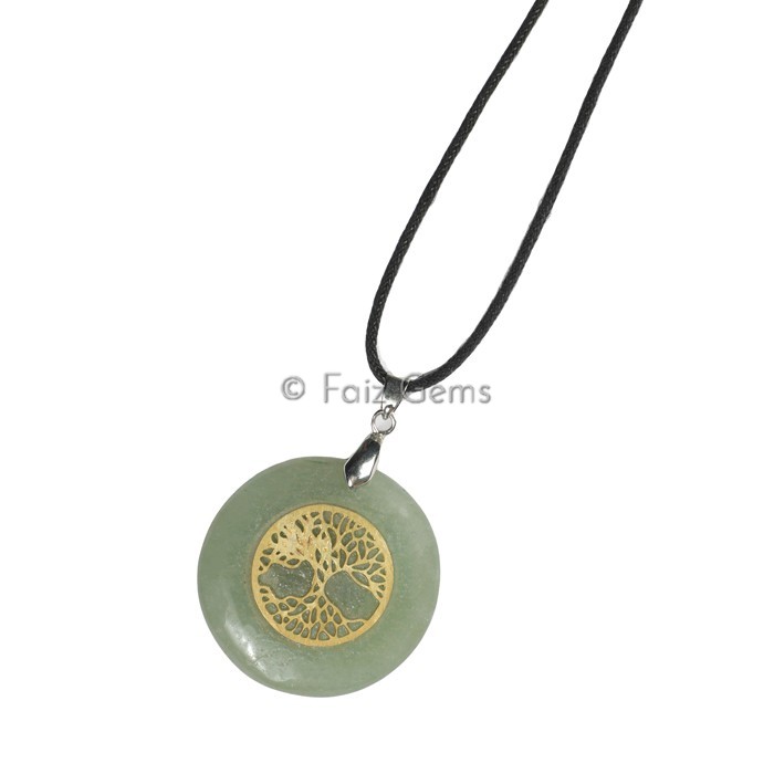 Green Aventurine  Flower Of Life Pendants