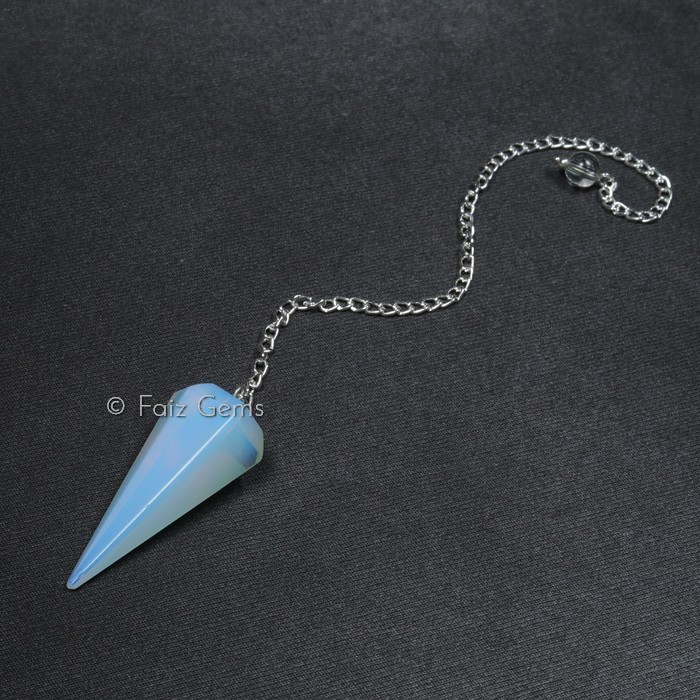 Opalite 6 Faceted Gemstone Pendulum