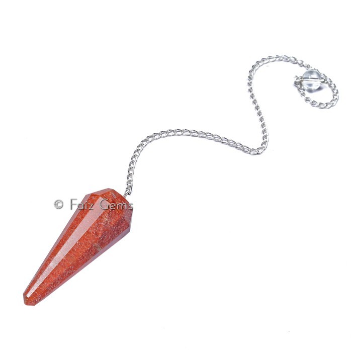 Peach Aventurine 12 Faceted Gemstone Pendulum