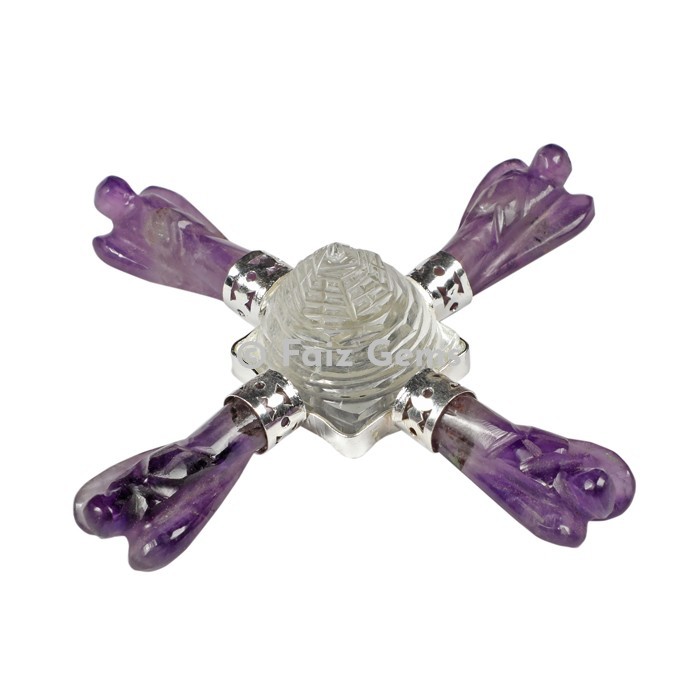 Shree Yantra with Amethyst Angel