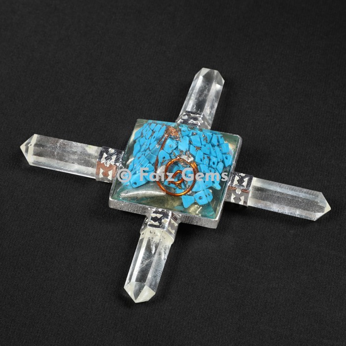 Crystal Quartz Healing Generator with Tourqusie Pyramids