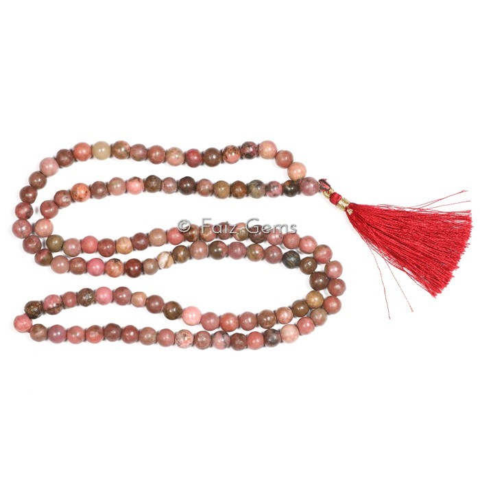 Rhodonite Gemstone Japa Mala