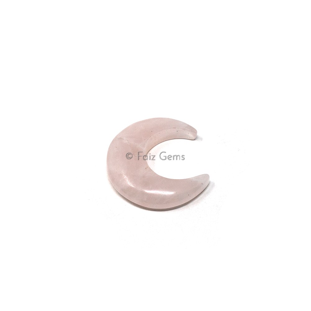 Rose Quartz Moon Shaped Stone