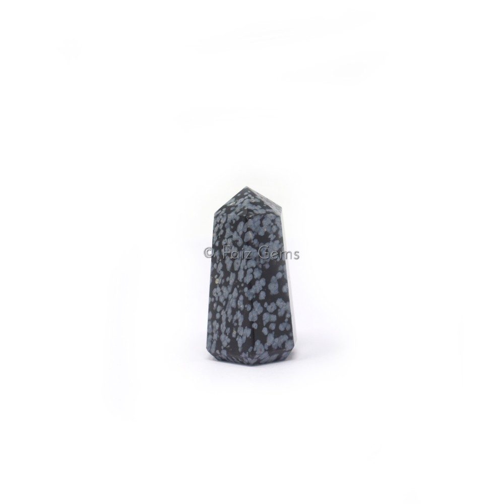Snowflake Obsidian Small Obelisk