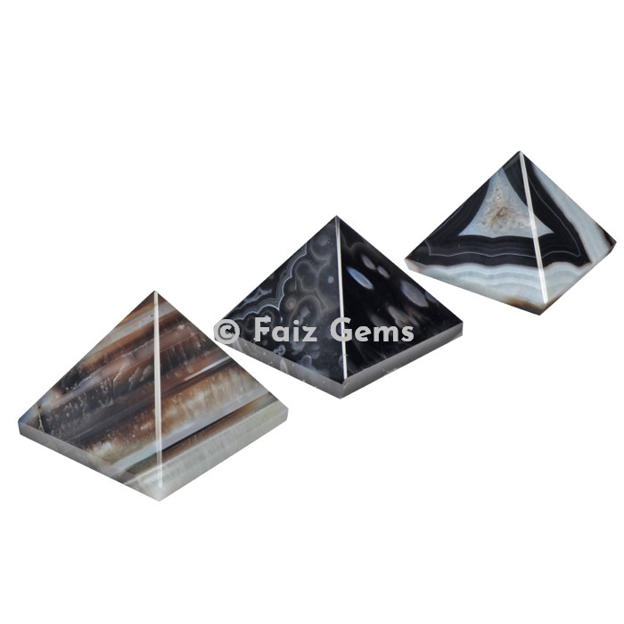 Black Onyx Gemstone Pyramids